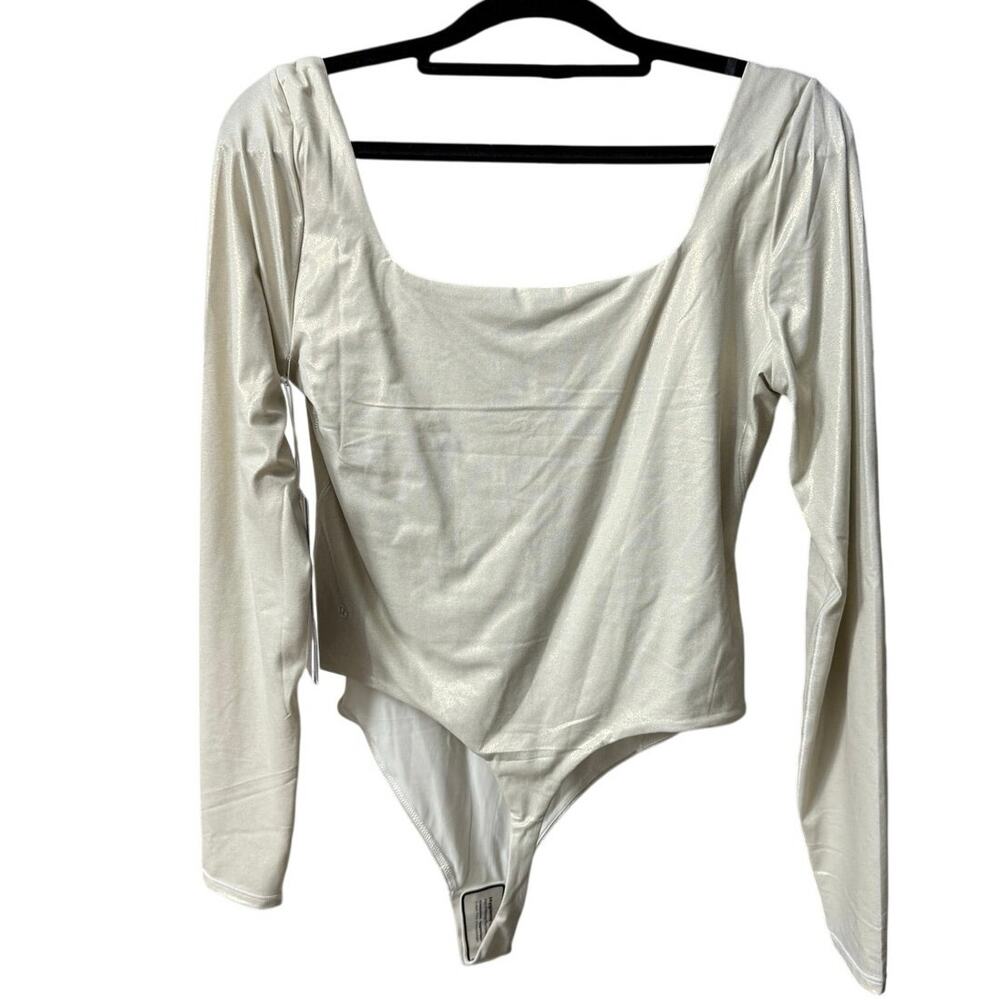 Lululemon Square-Neck Bodysuit Nulu Long Sleeve Thong Cut Large W3INRS LXBO NWT - Picture 3 of 16